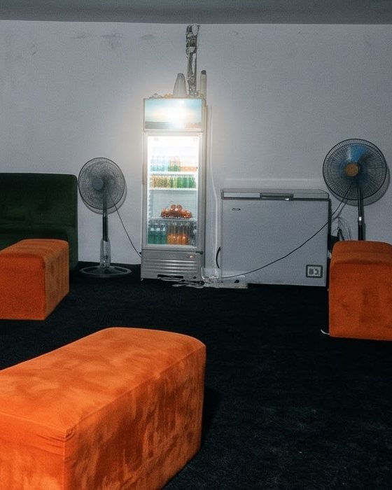 The drinks fridge in the lounge